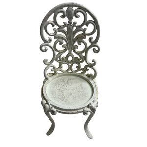 PartyLite Garden Diva 2013 White Metal Chair Mini Candle Holder Tea Light Votive